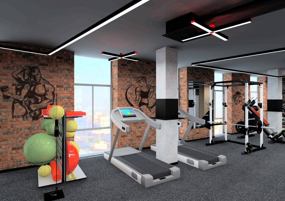 эскиз фитнес клуба для сети PLUZHNIK FITNESS CLUB