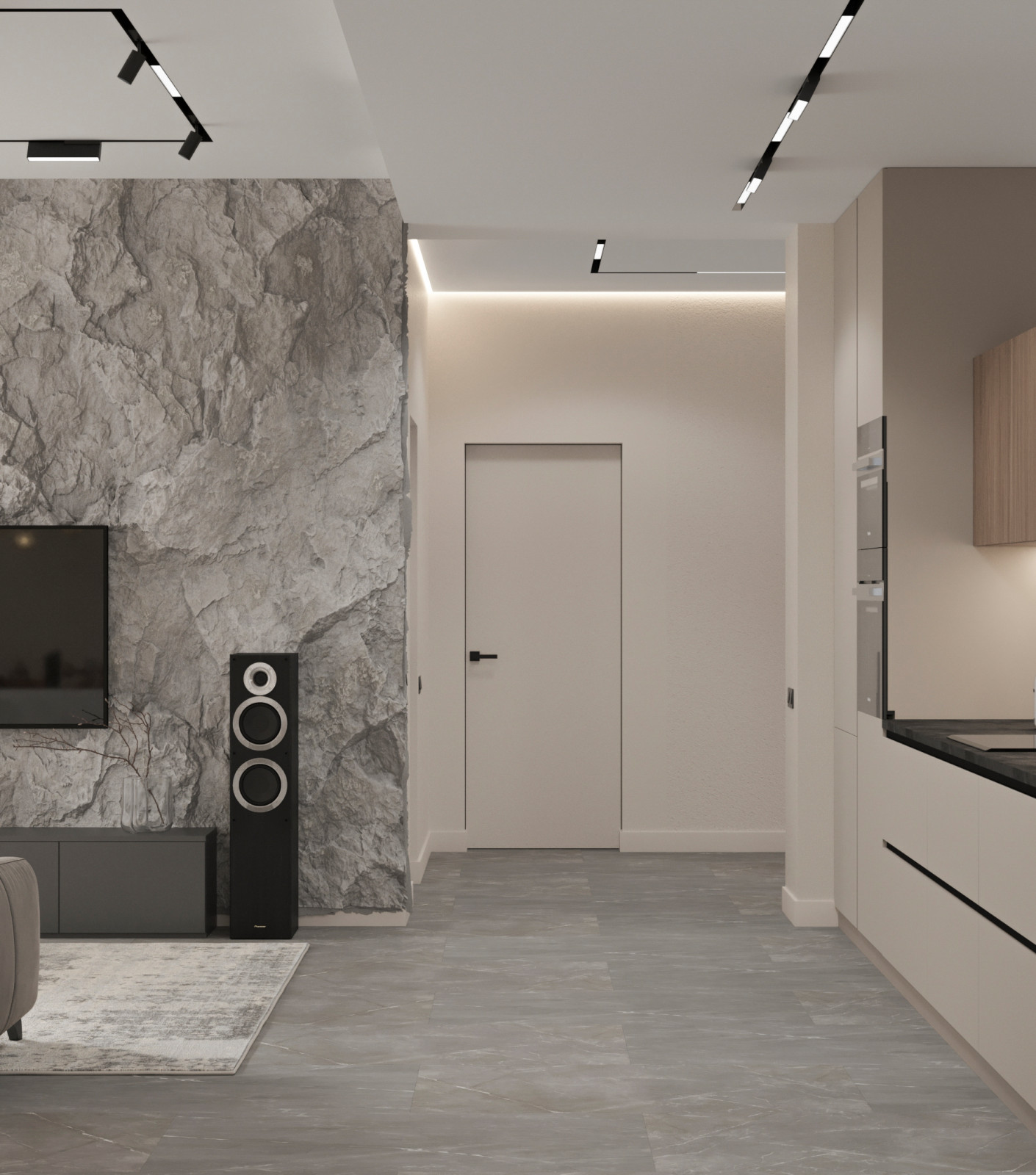 Стильный интерьер коттеджа с женской и мужской спальнями