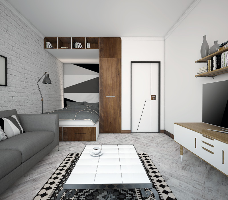 Однокомнатная квартира в скандинавском стиле