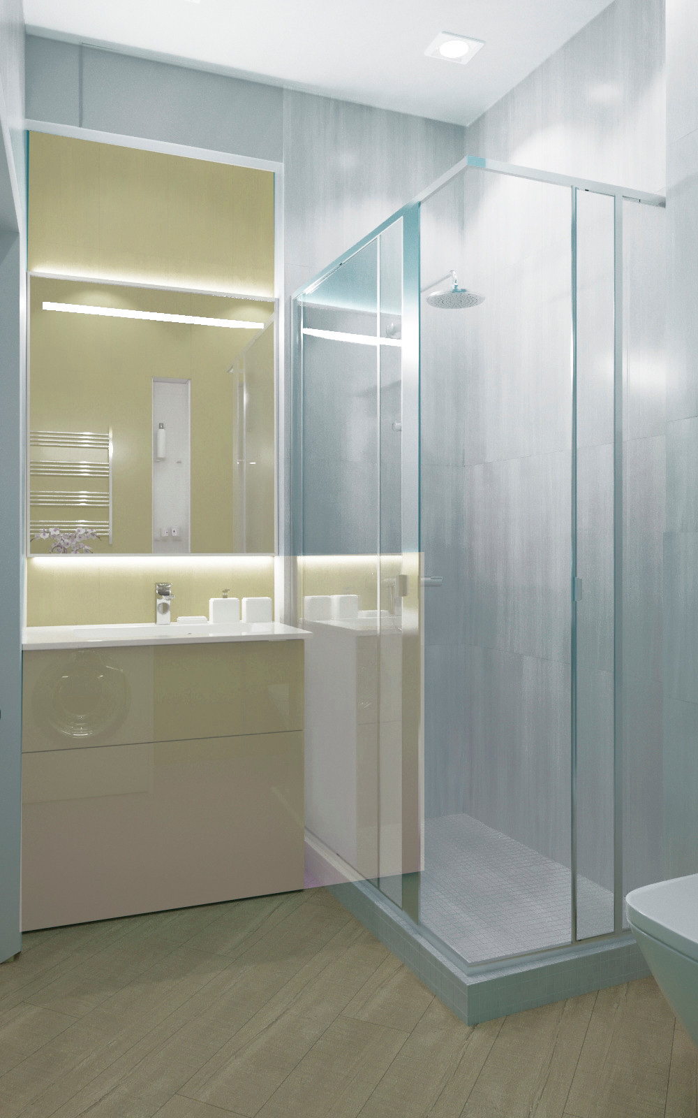 Вид на душевое пространство.