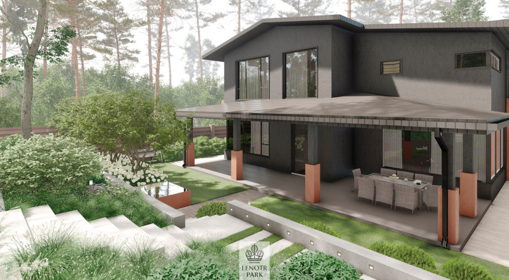 Сад на склоне в КП Подмосковные просторы