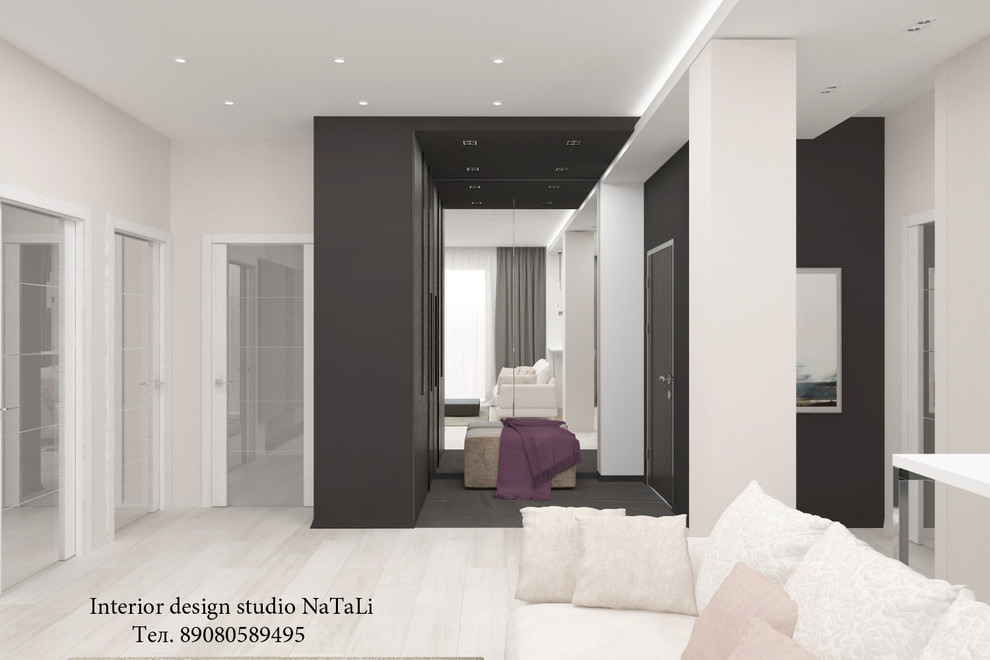 Дизайн интерьера кухни гостиной в современном стиле ЖК.Ньютон