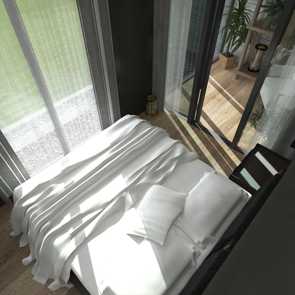 Дом из четырех 40-ft HC морских контейнеров. Интерьер