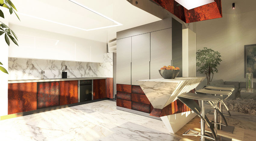 Интерьер “Зимний лес” виллы “Заснеженная крона”