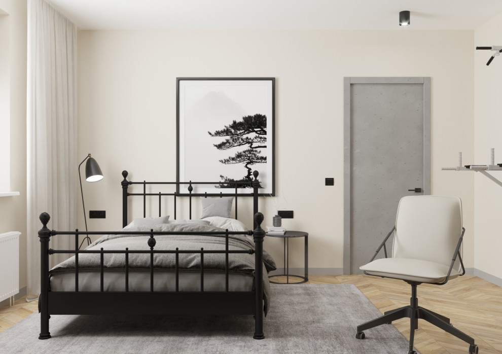 Дизайн спальной комнаты в стиле лофт