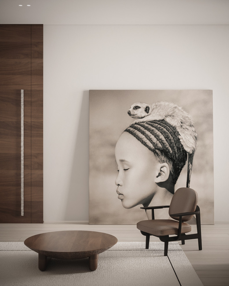 The Whale – Minimalist modern family room