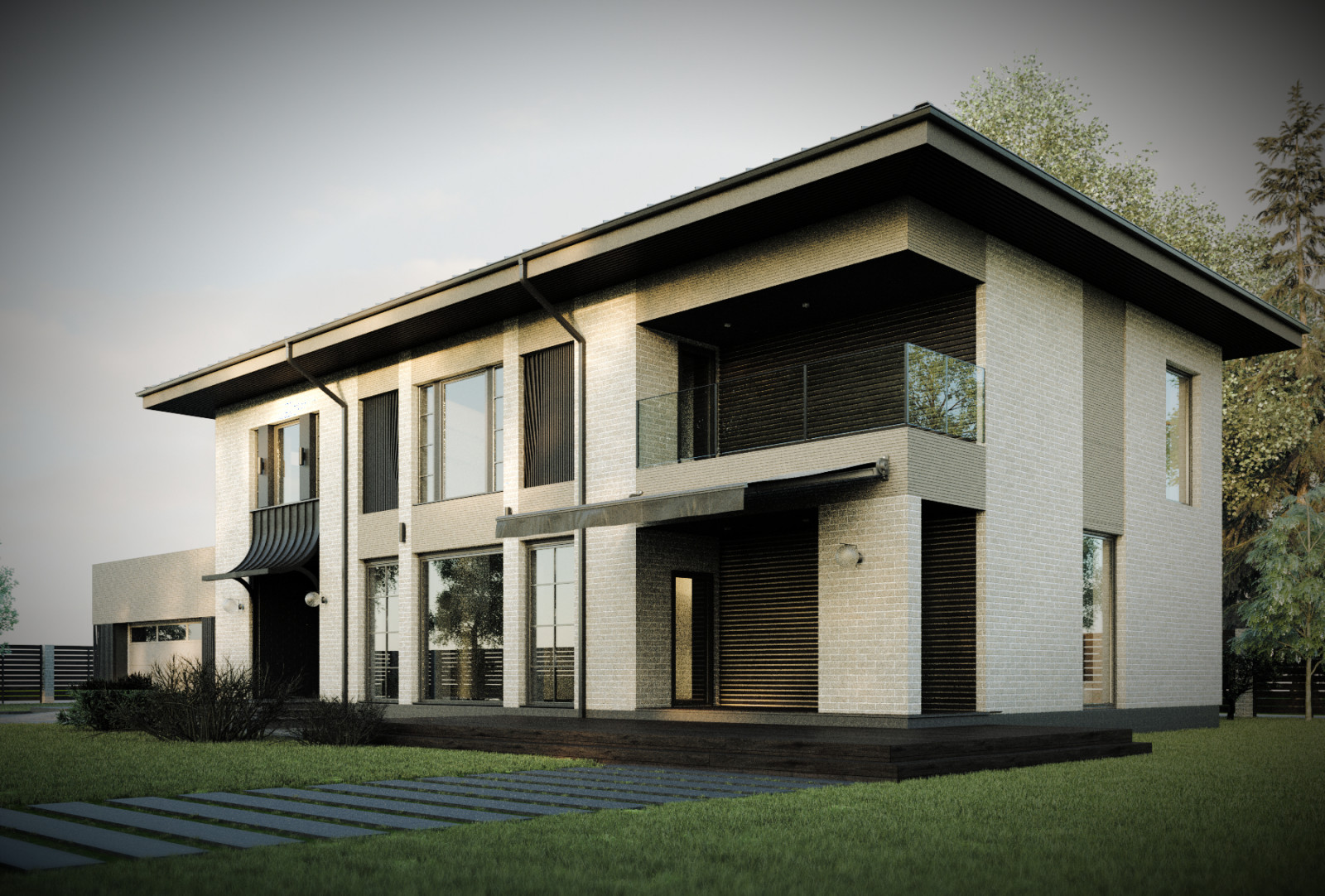 Загородный дом в стиле современный ар-деко