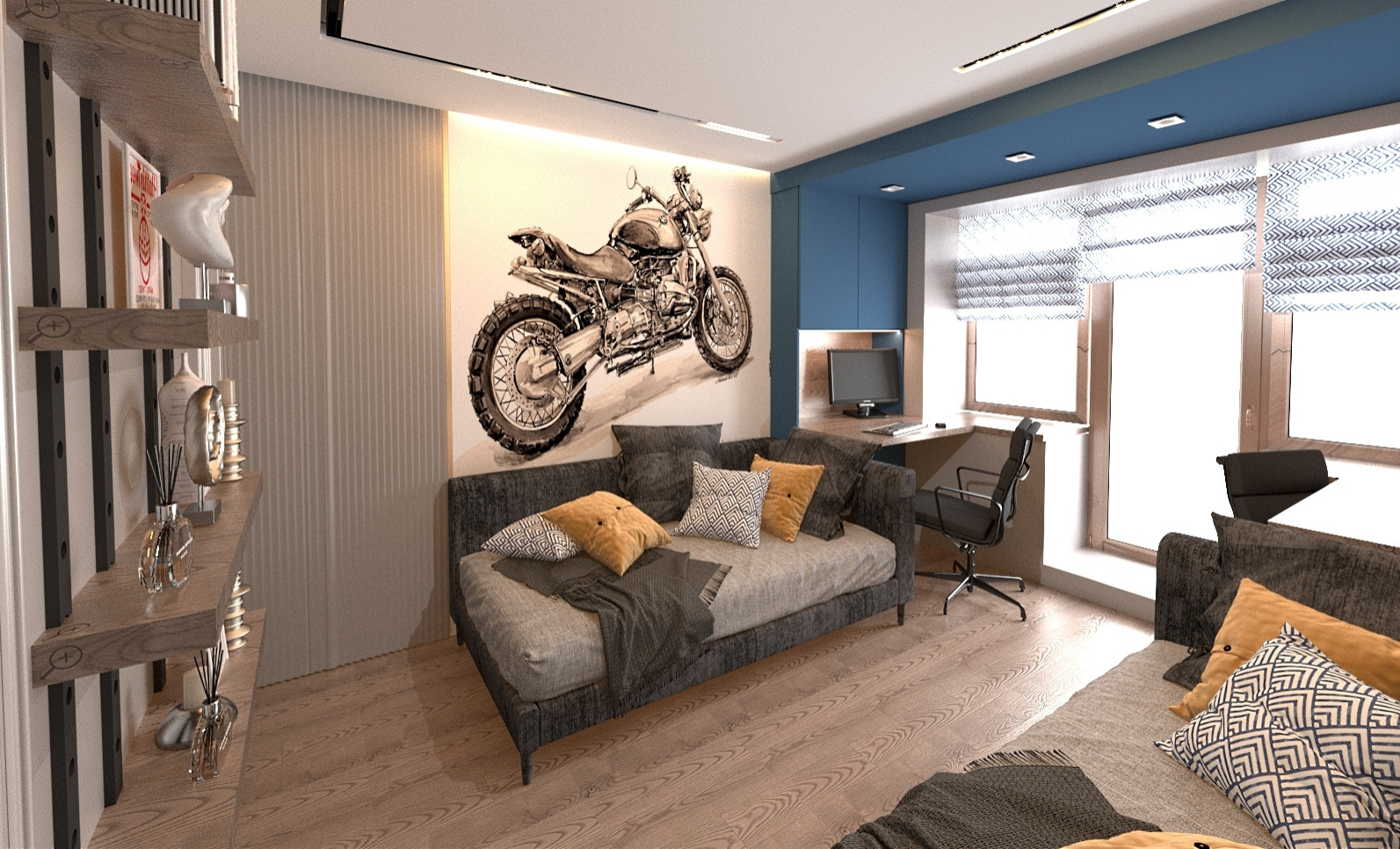 комната юных байкеров