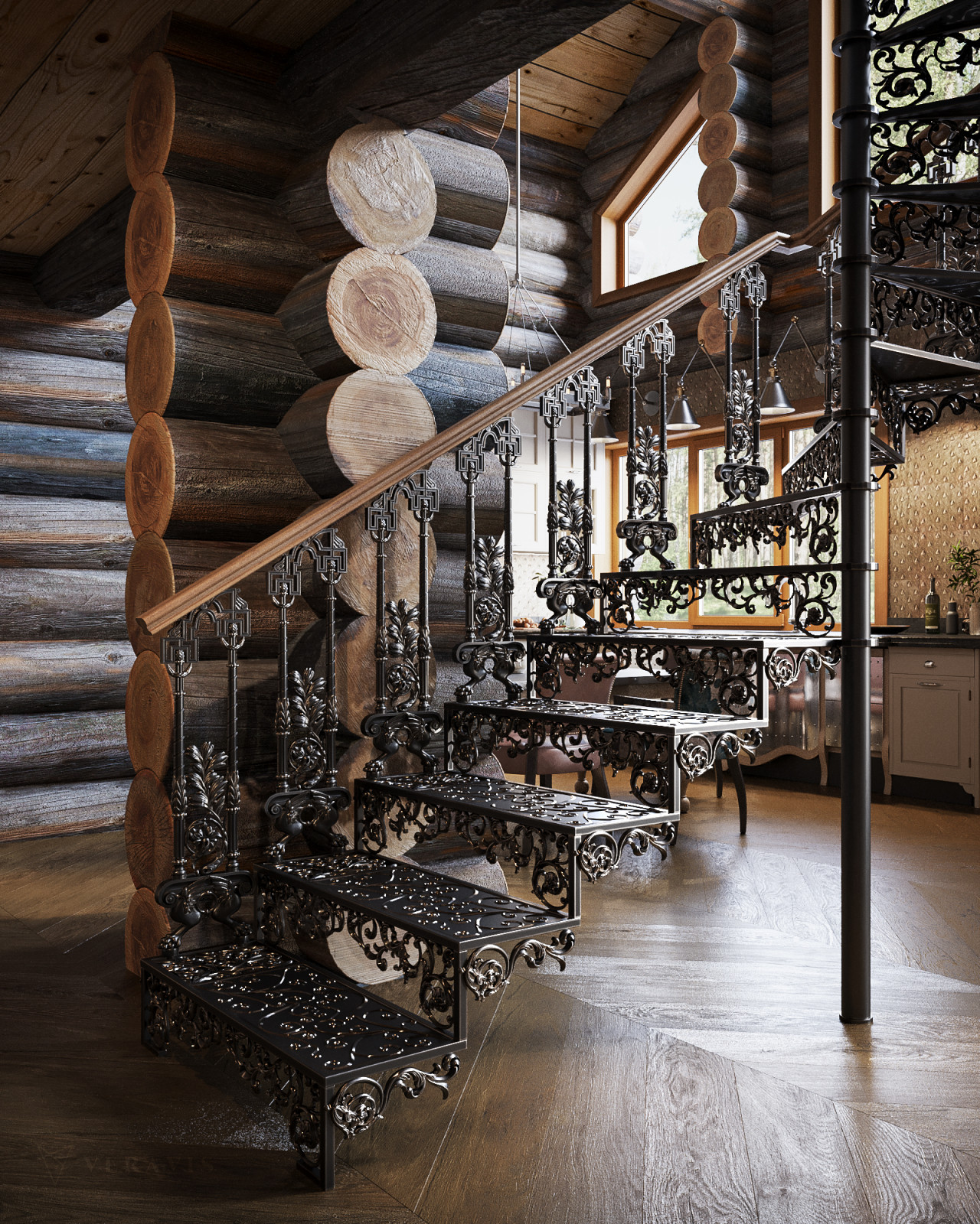 Дом из кело. Кухня и гостиная, второй свет