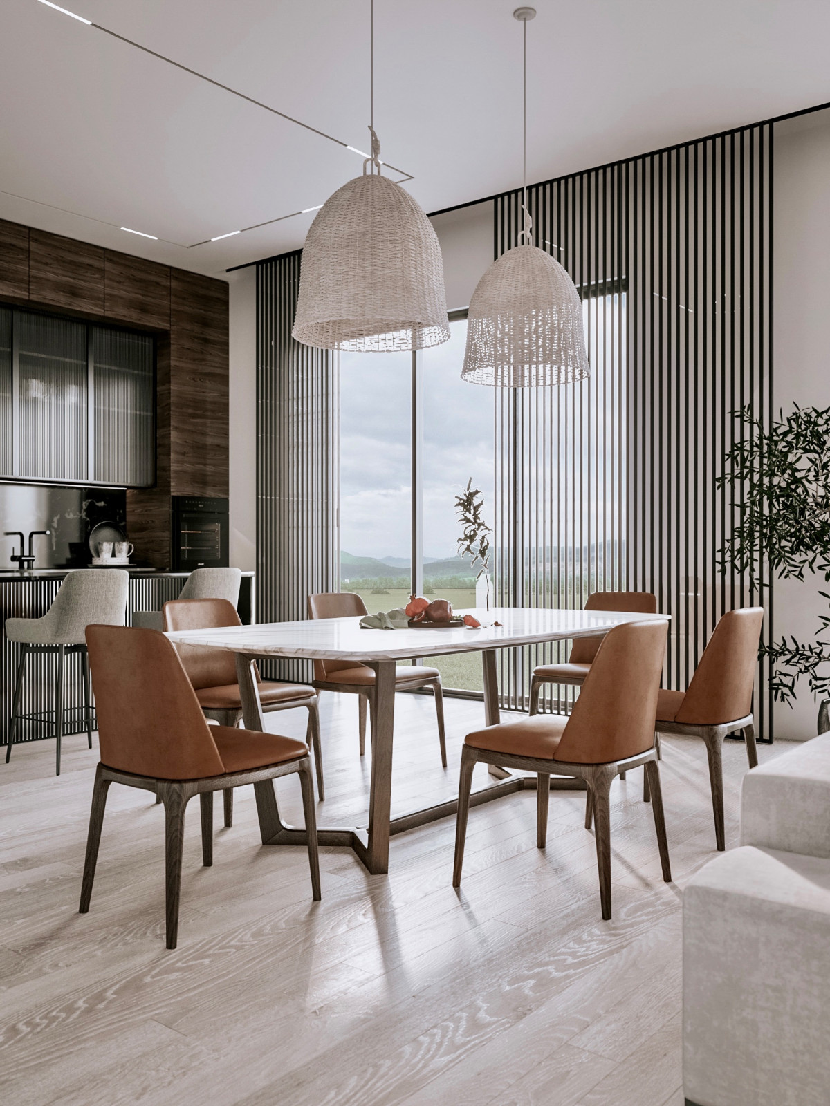 Дизайн-проект кухни-гостиной в частном доме, МО