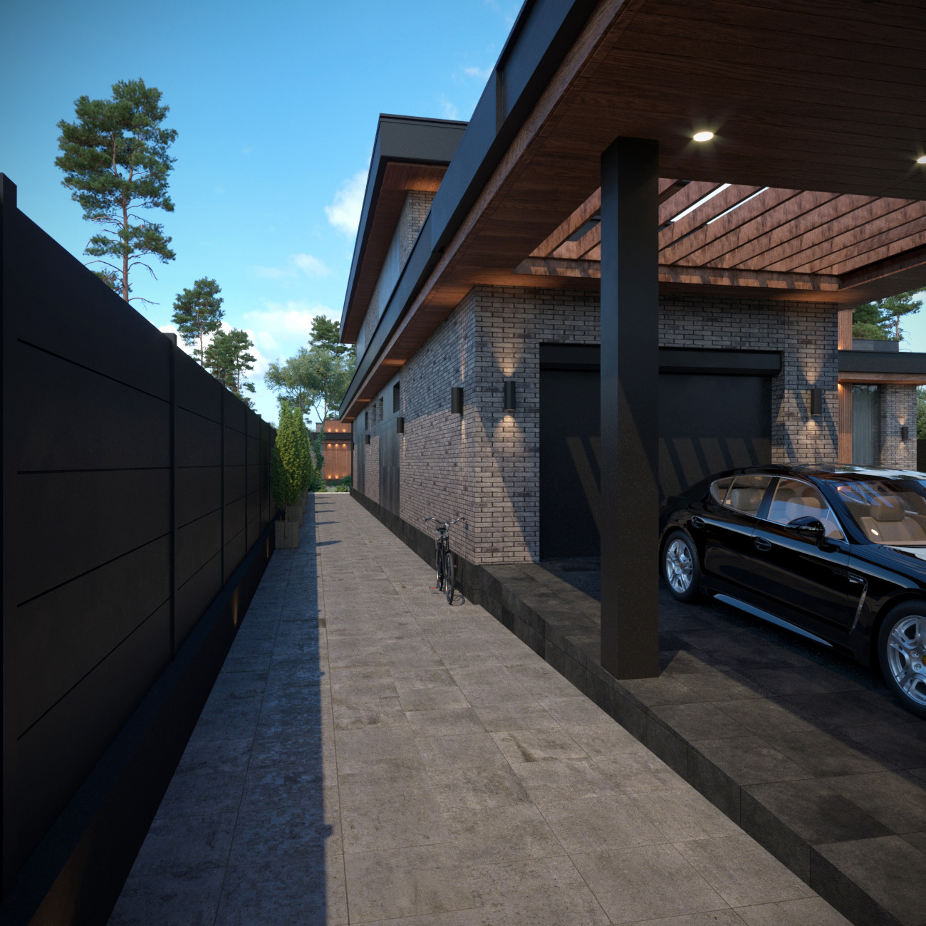 Городская вилла в темных тонах