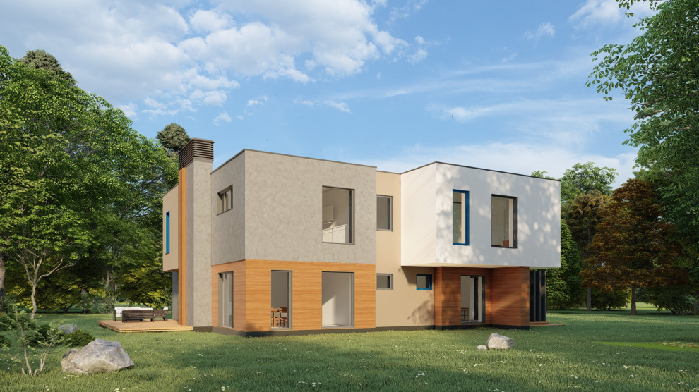 Обложка проекта: Загородный дом в стиле минимализм, 330 м.кв.