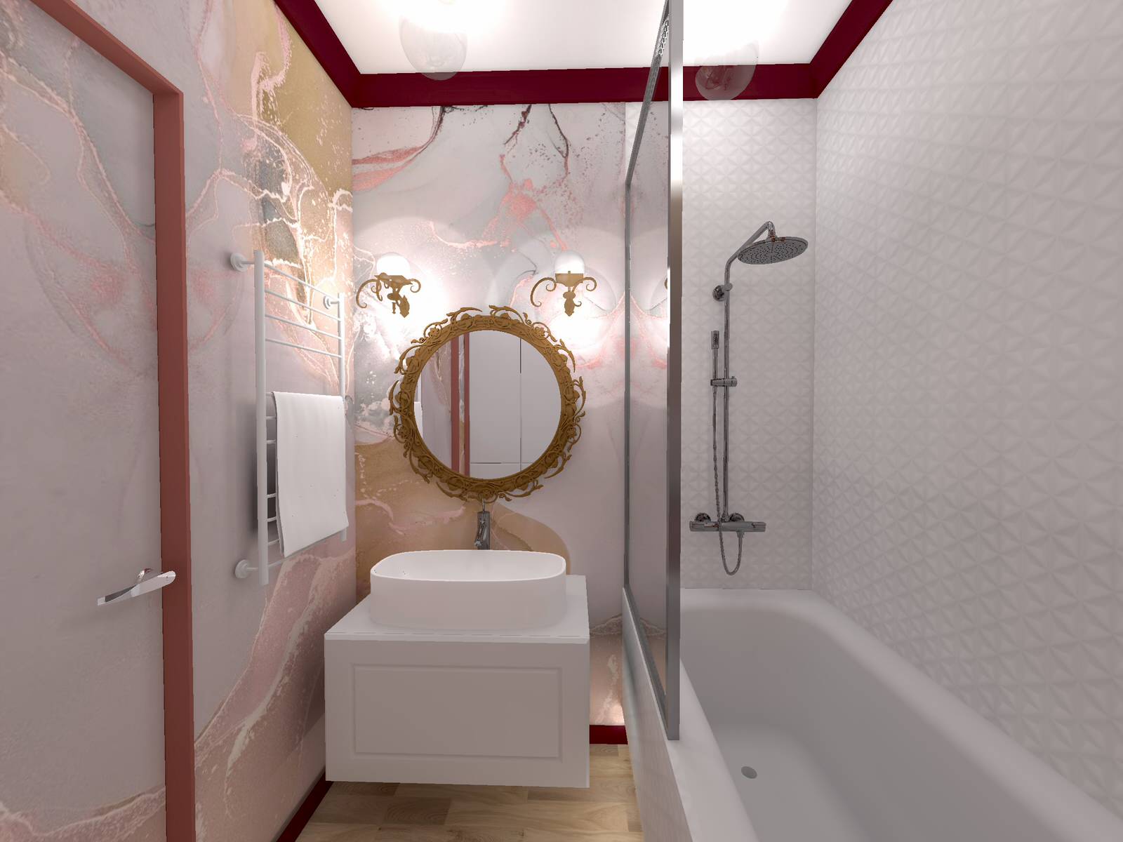 Пальмы в снегу ванна