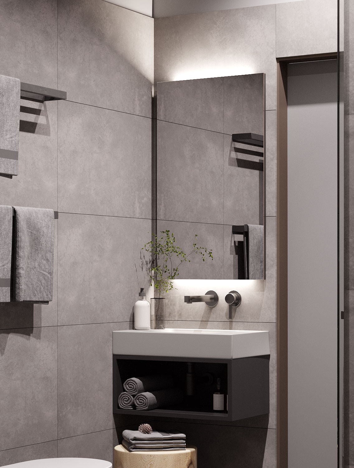 Лаконичный интерьер в элегантных оттенках серого и бежевого