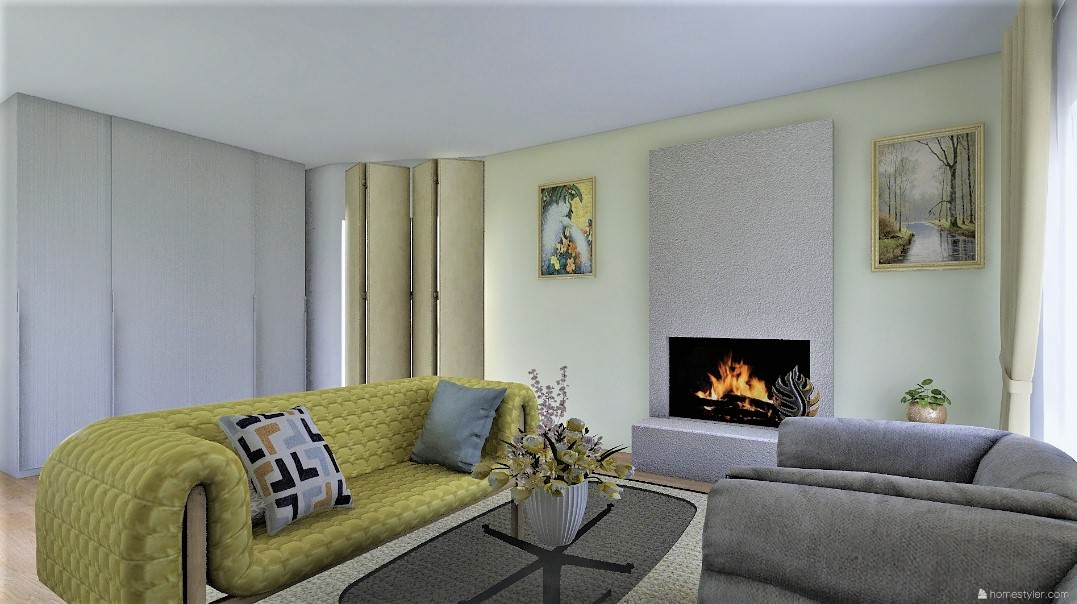 ГОСТИНАЯ В ГОРЧИЧНЫХ ТОНАХ