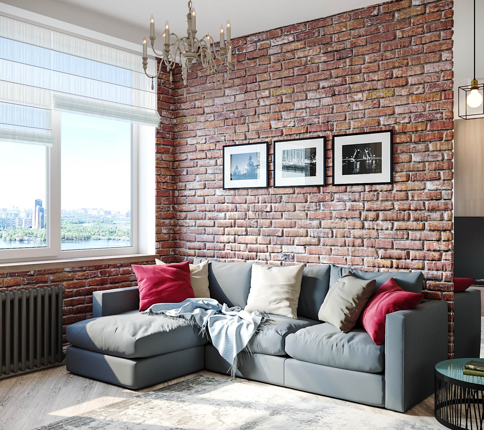 Женственный лофт в ЖК Триколор (визуализация)