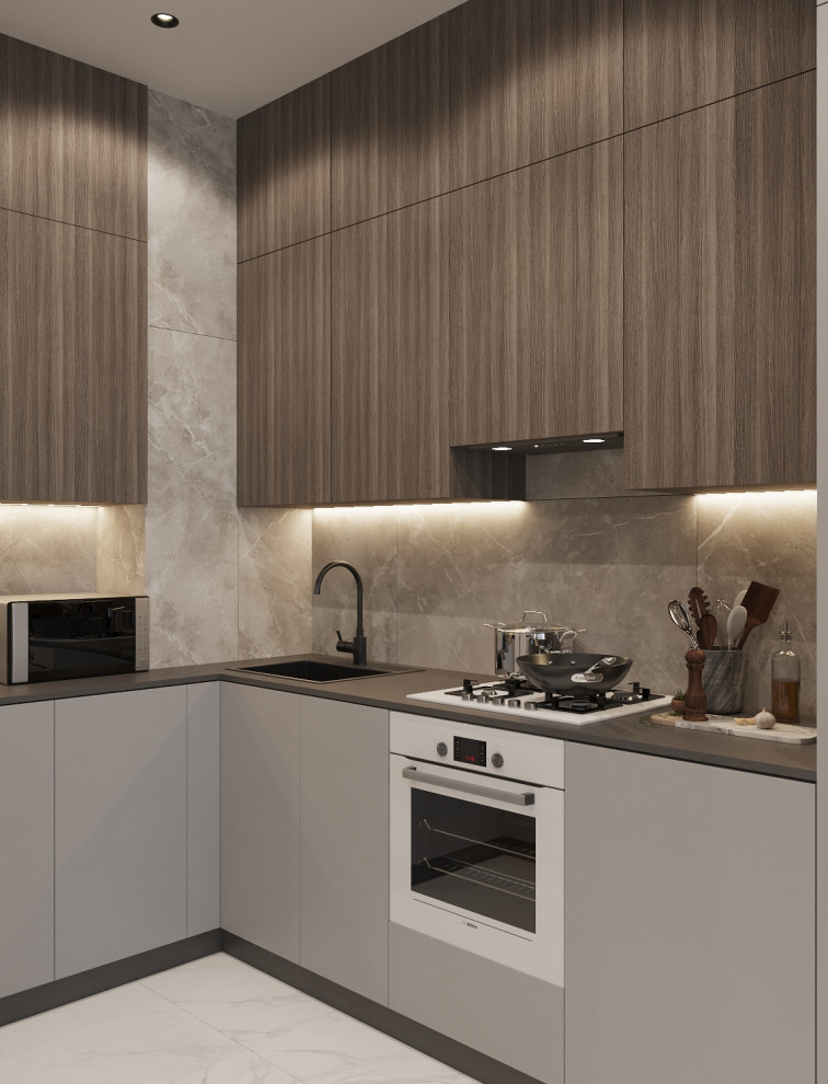 Современная кухня-столовая ЖК Аристократ