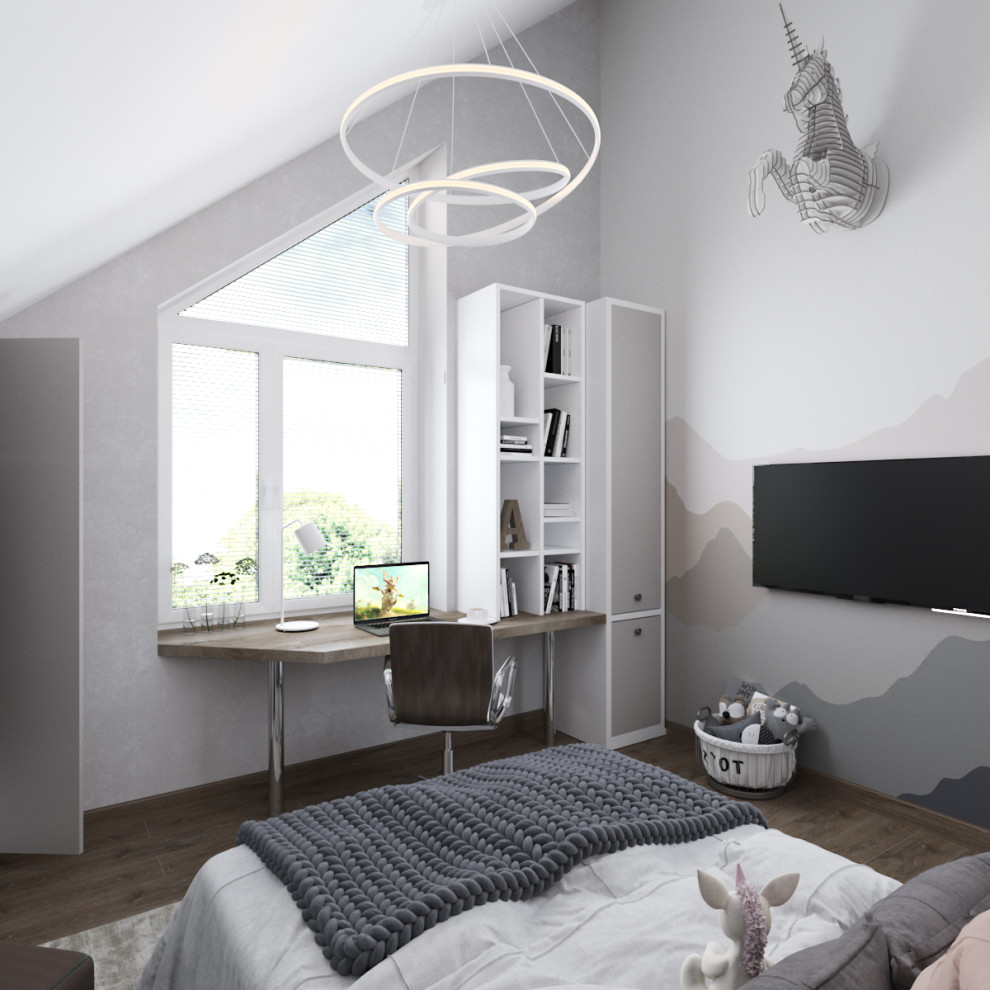 Двухэтажный дом с мансардным этажом