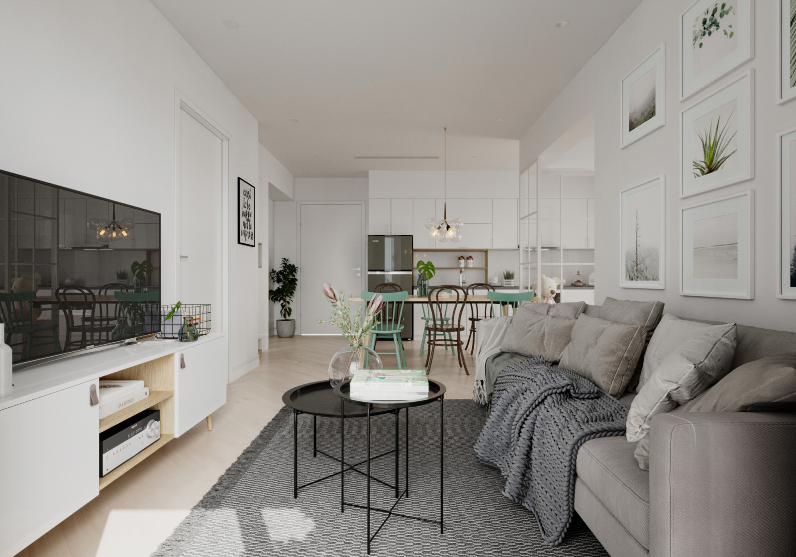 Обложка проекта: Трехкомнатная квартира в скандинавском стиле