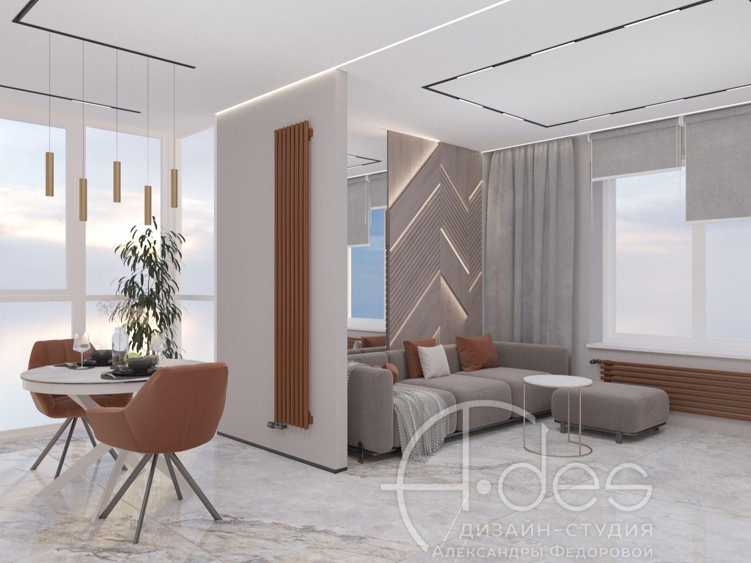 Дизайн интерьера квартиры 75 м2.