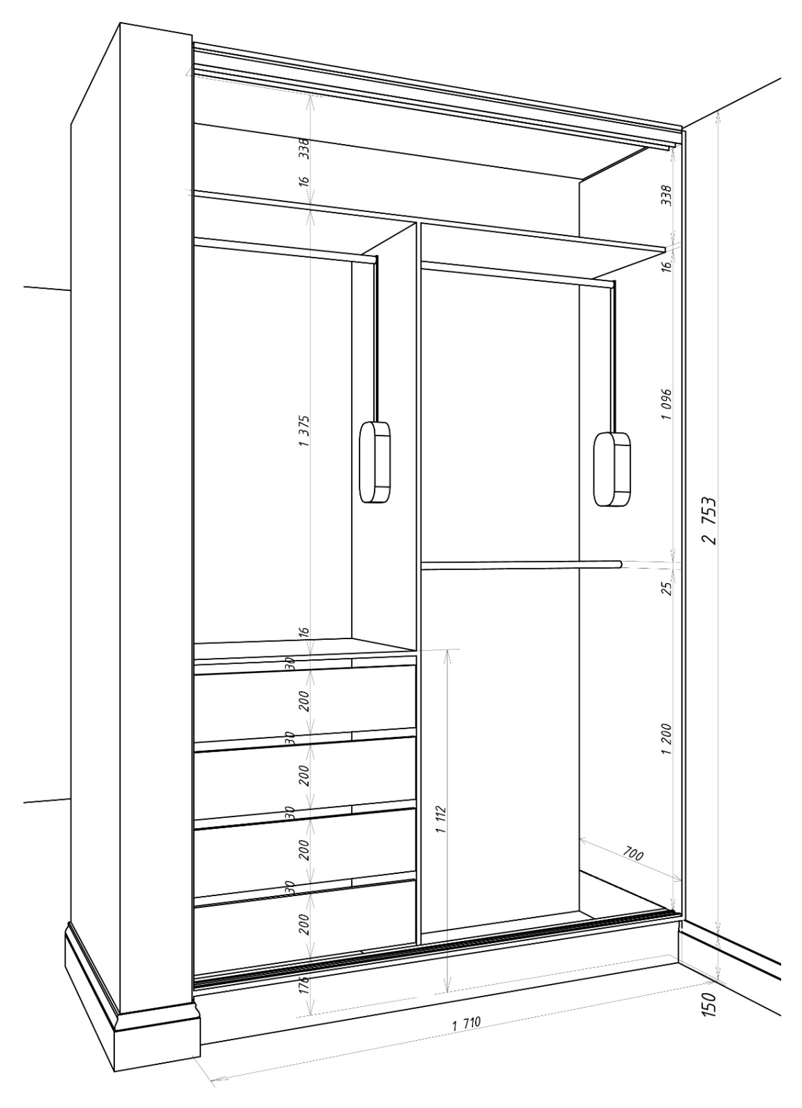 Обложка проекта: Шкаф купе №1951-20