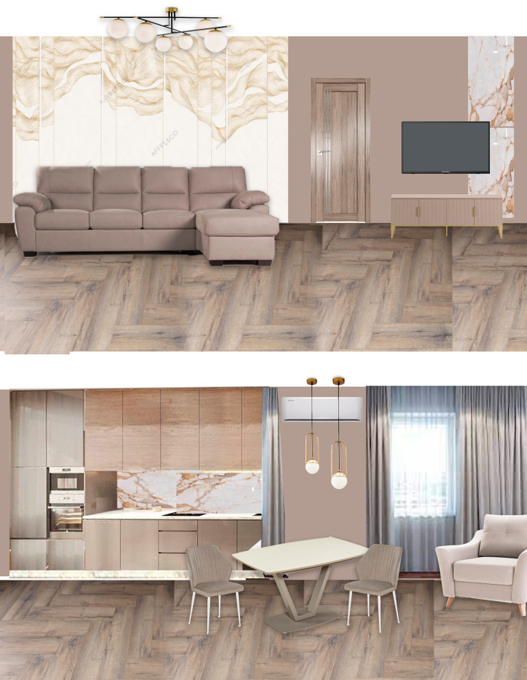 Обложка проекта: Кухня-гостиная (коллажи)