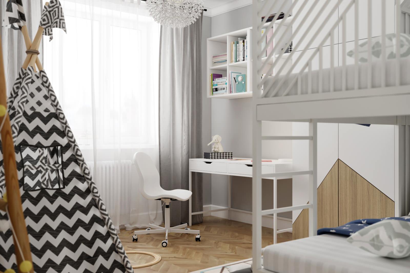 Яркий скандинавский интерьер квартиры в ЖК "Солнечный", Тула