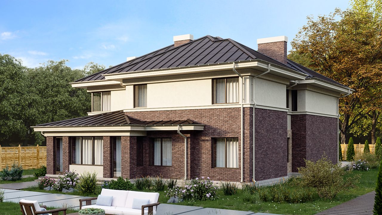 Обложка проекта: Восхитительный двухэтажный коттедж,площадью 279м².