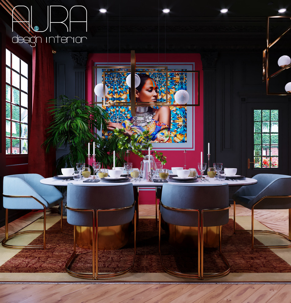 Обложка проекта: Дизайн столовой в коттедже на Рублево-Успенском шоссе, г. Москва