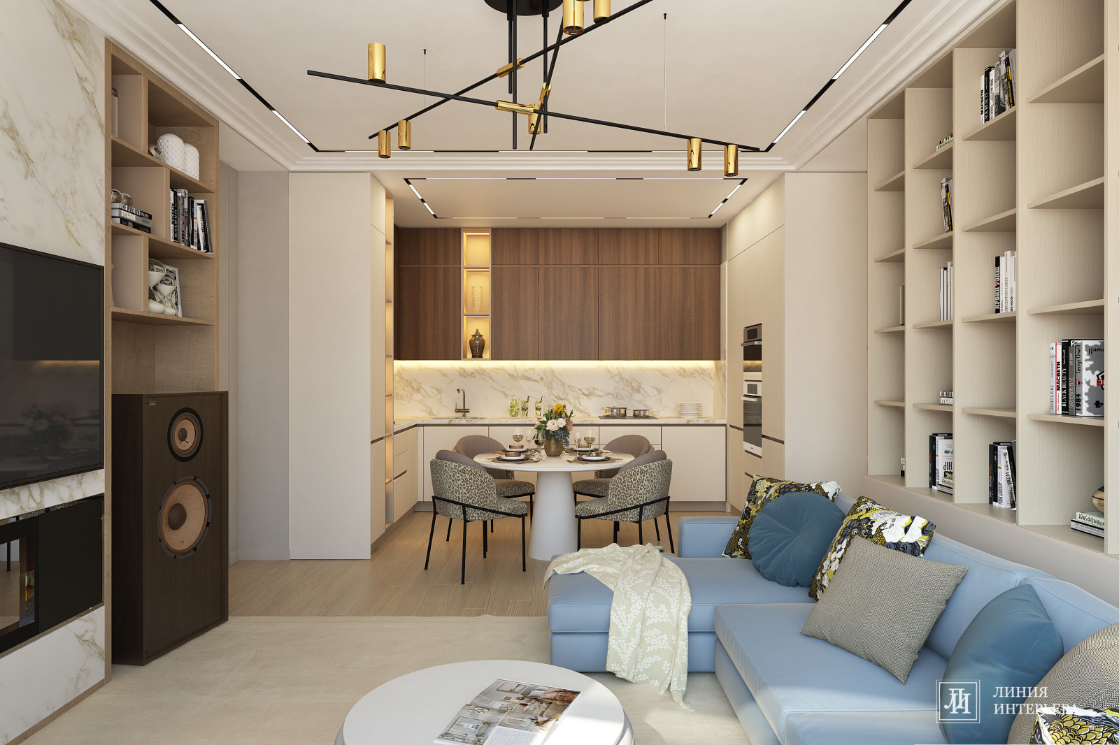 Дизайн интерьера 3-х комнатной квартиры в ЖК Триколор