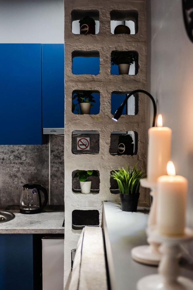 Обложка проекта: МИНИ Отели ЖК ОТРАЖЕНИЕ синий + бетон