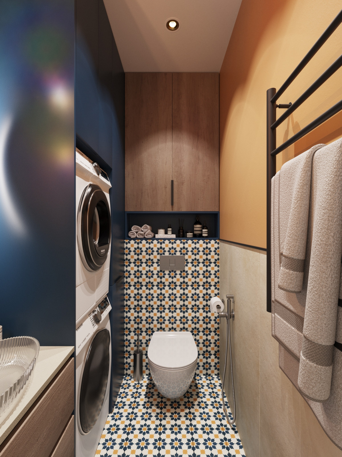 Дизайн проект - яркая двухкомнатная квартира 56 м2