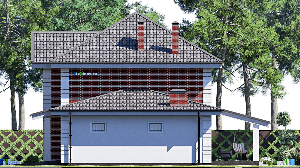 Проект двухэтажного дома 14х14 м S178м2 F-17315