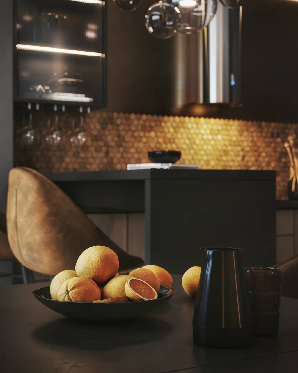 г. Санкт-Петербург, квартира 98 м2. Темно-золотой интерьер квартиры