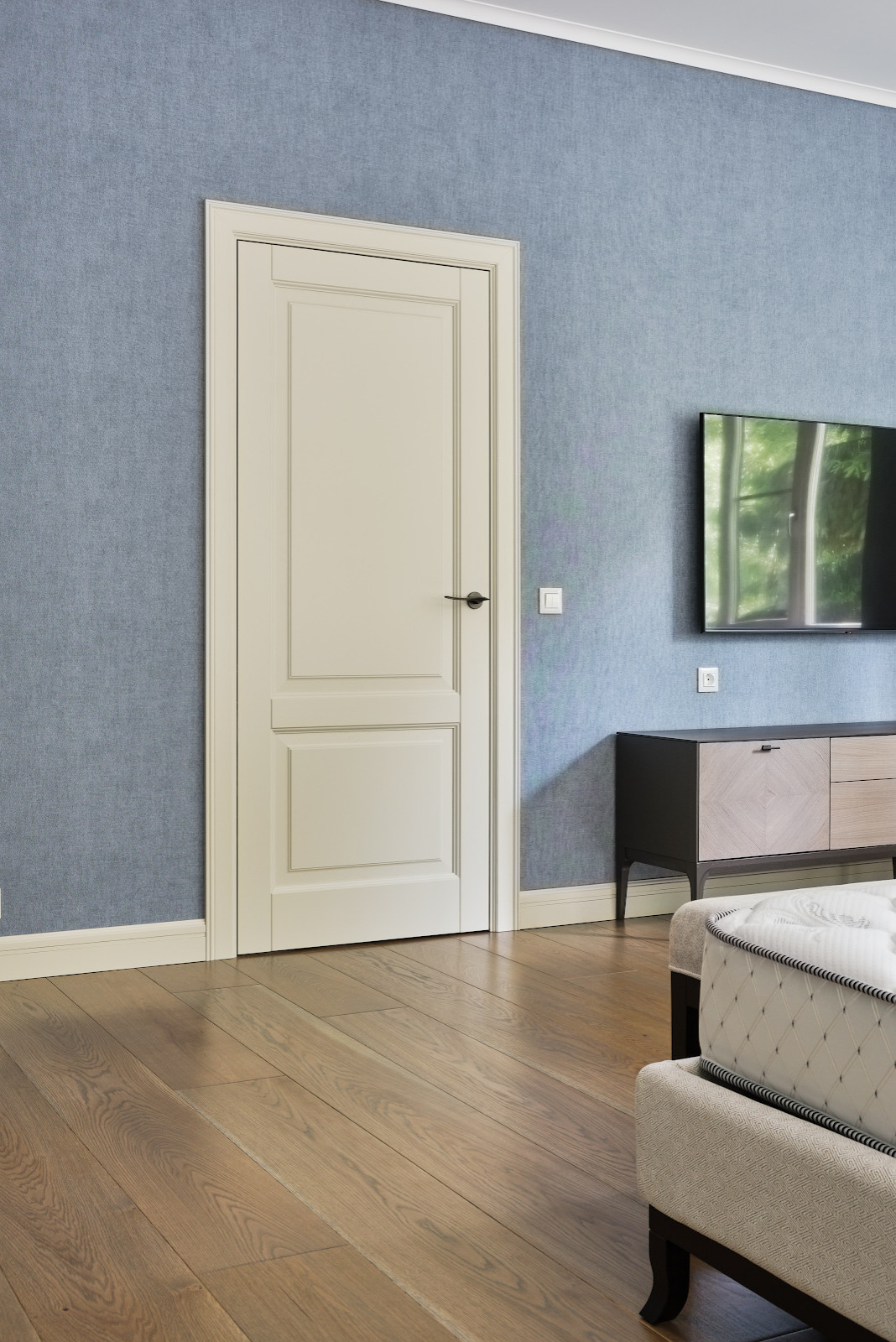 Кантри Ral 1013 в интерьере дома