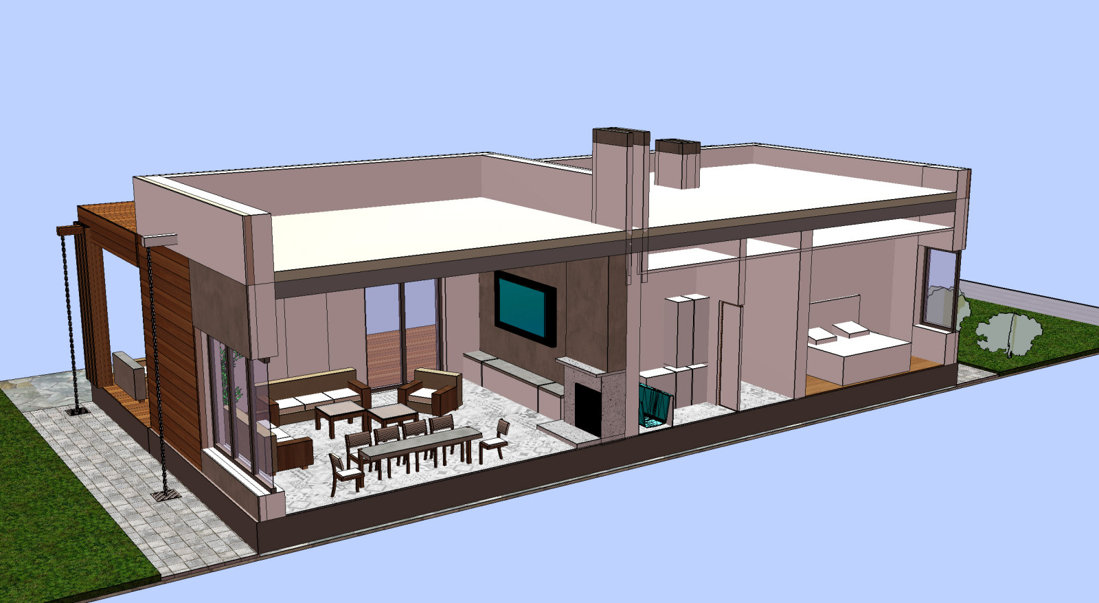 Индивидуальный одноэтажный жилой дом. Горный Щит 2021