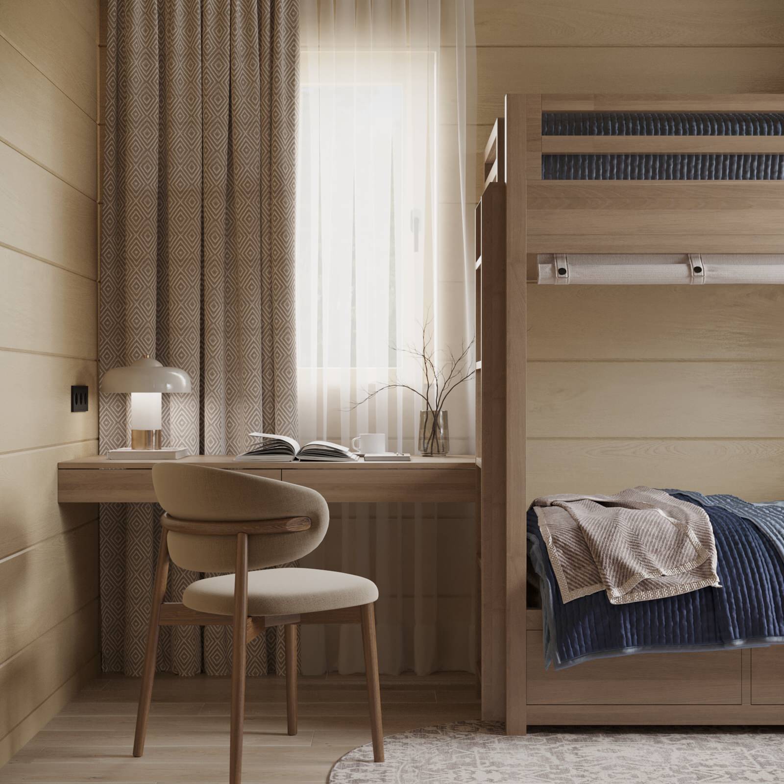 Дизайн интерьера дома из клееного бруса