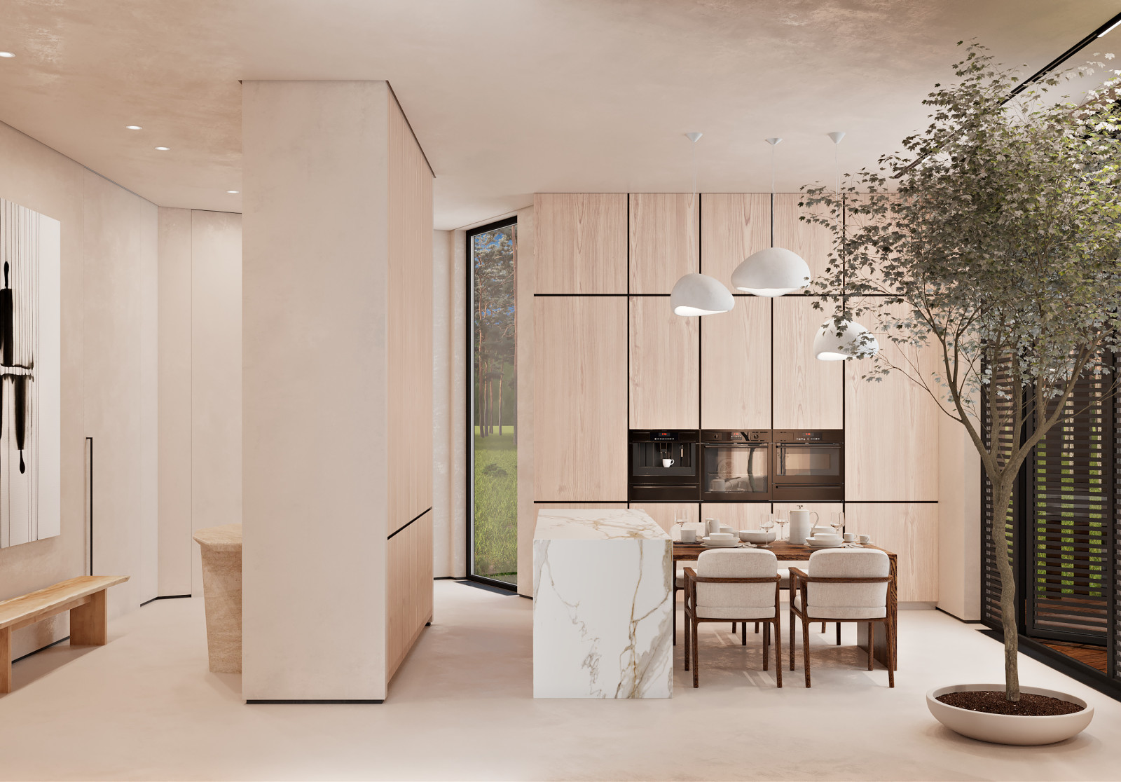 большая кухня в доме