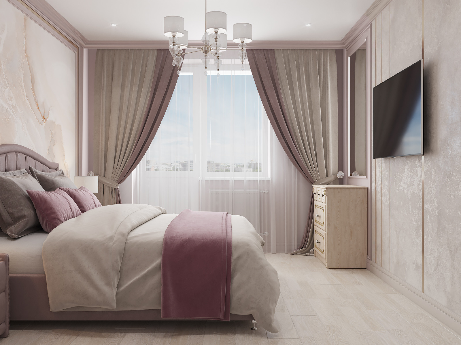 Яркая классика в трехкомнатной квартире