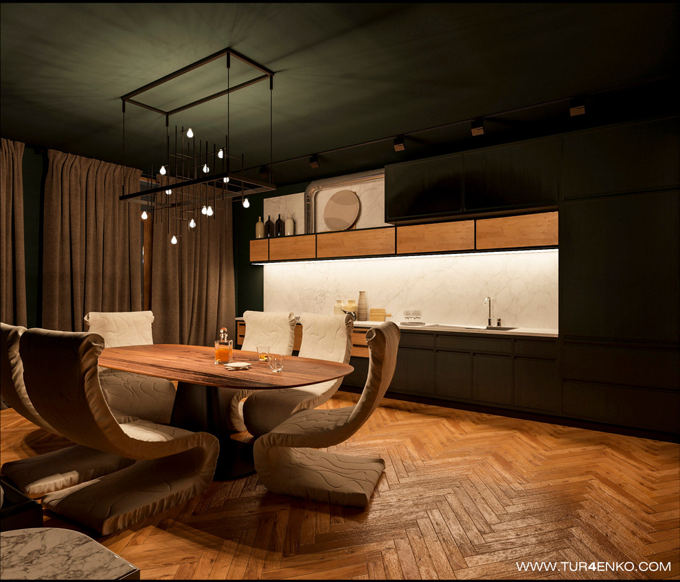 Брутальная квартира для холостяка 119 м2 в ЖК "Клубный дом на Сретенке"