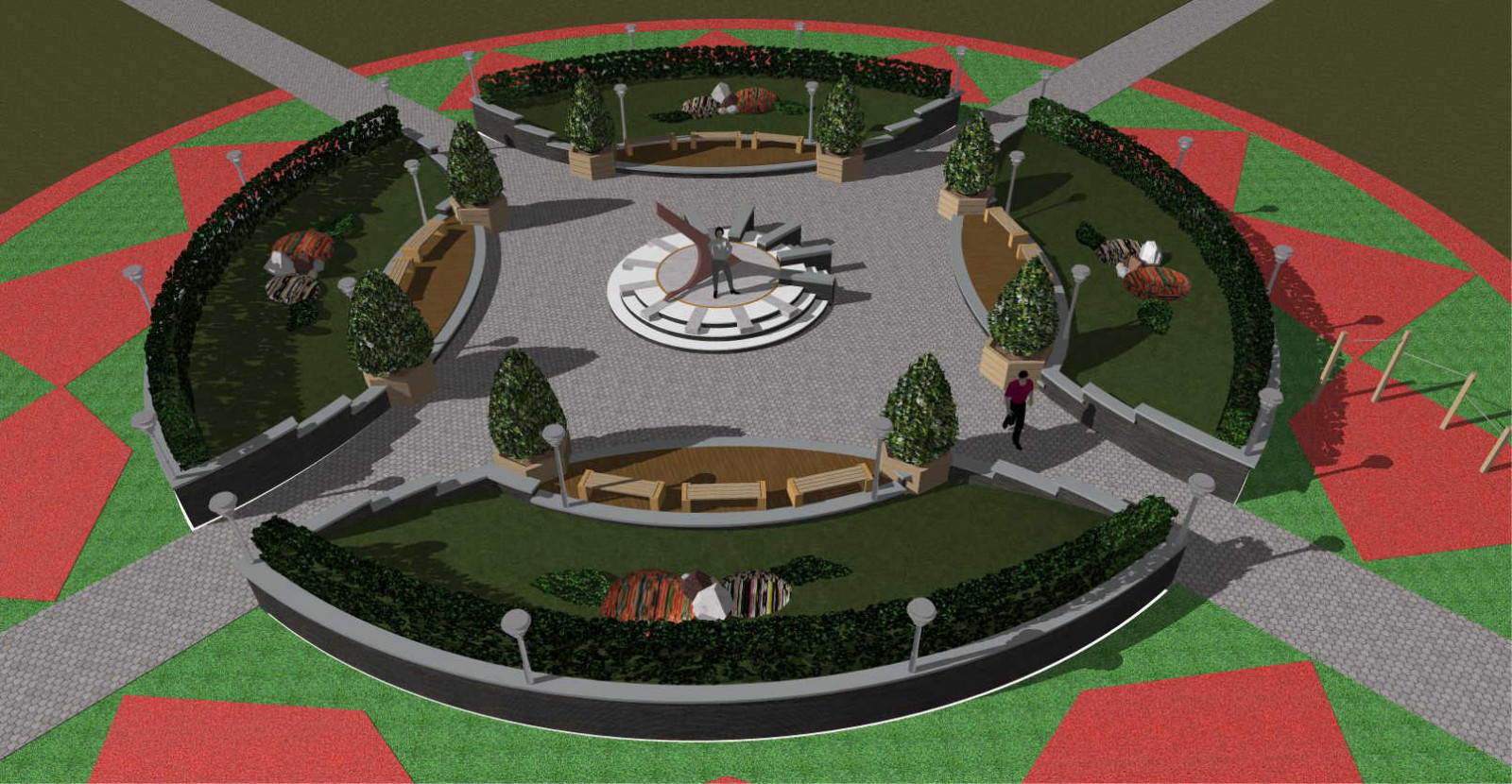 Элементы благоустройства жилого квартала