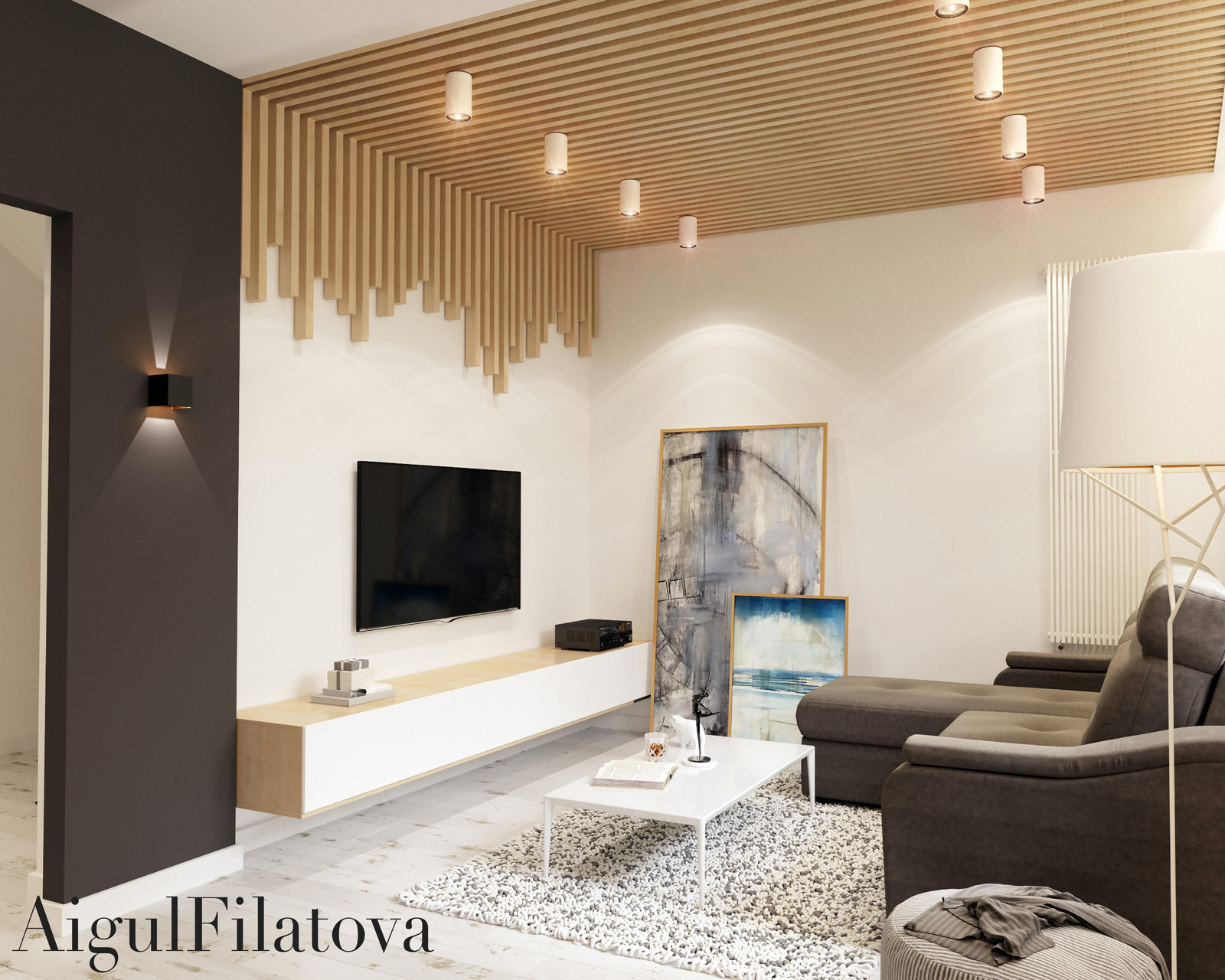 дизайн-проект кухни-гостиной для молодой семьи