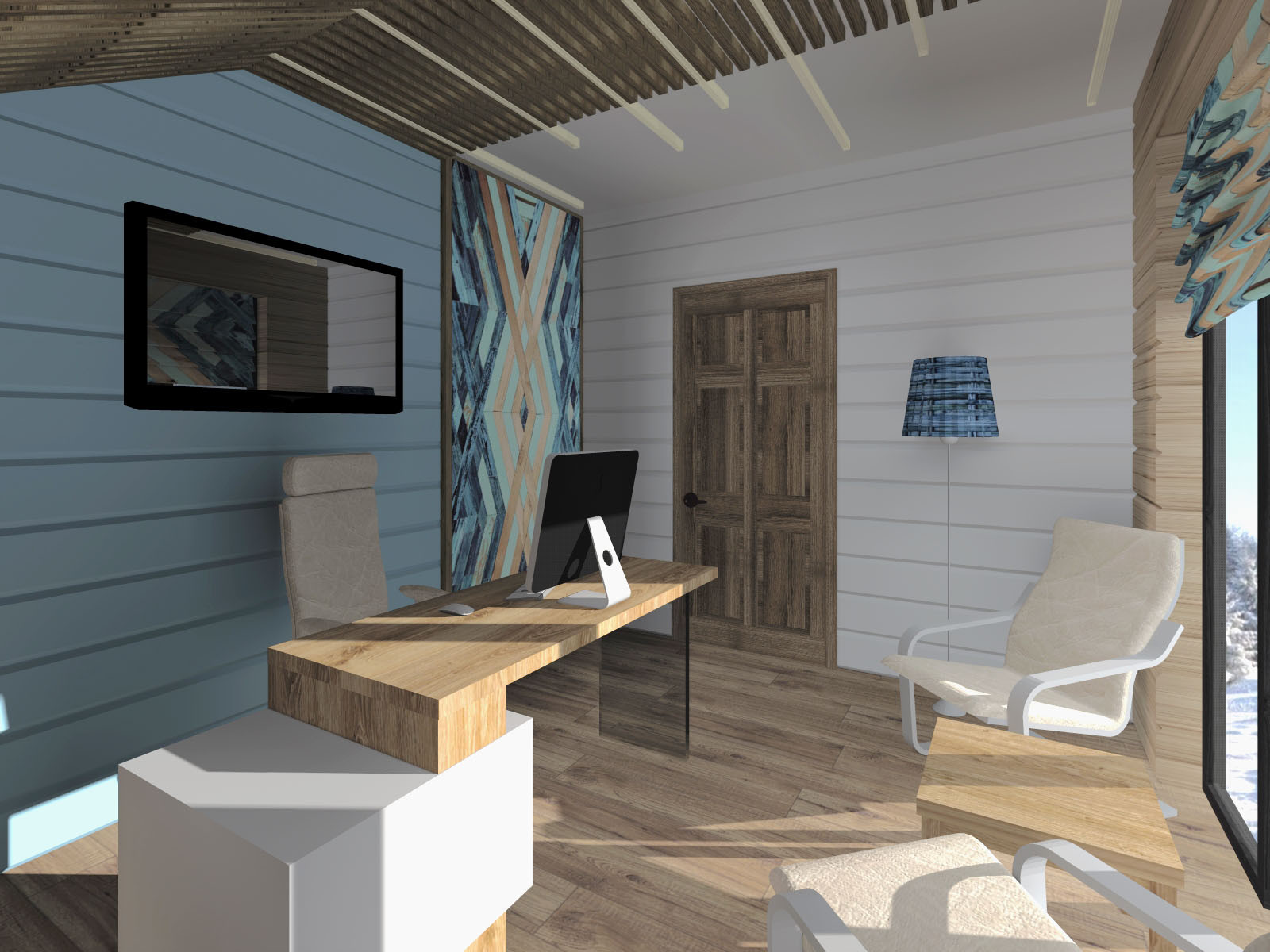 Деревянный дом в современном прочтении, 2 этаж