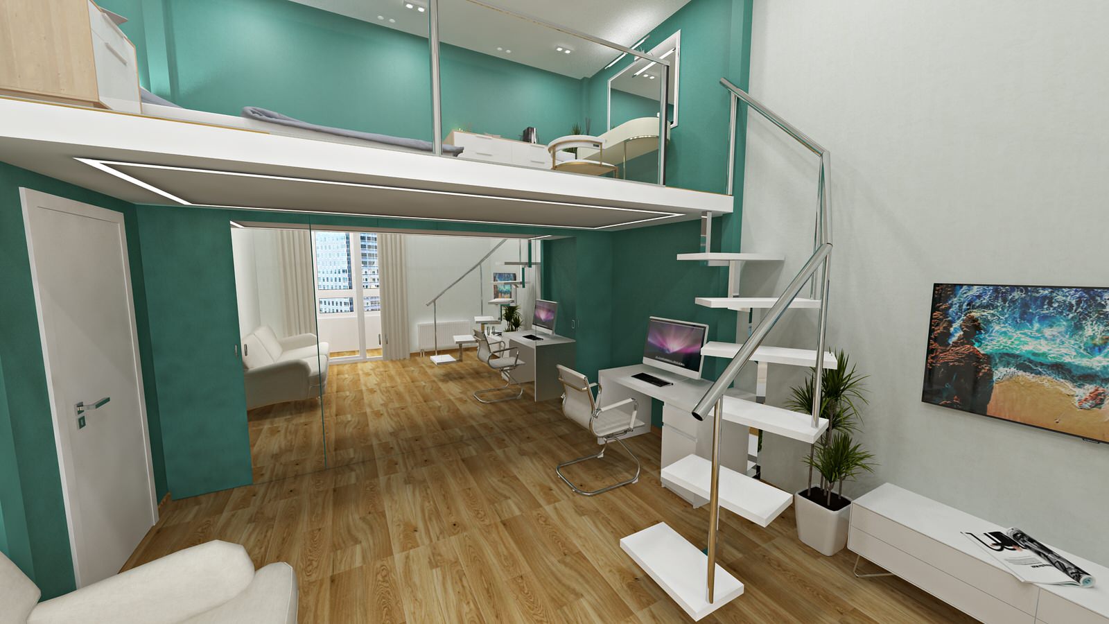 Проект 2х-комн. квартиры с потолками 4 метра