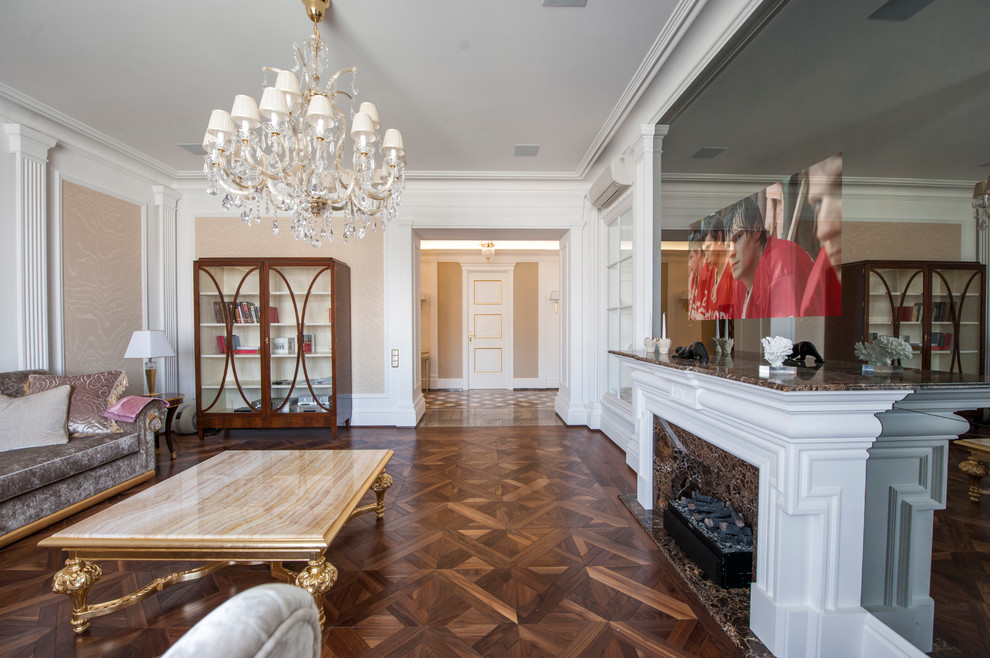 Домашний кинотеатр в гостиной.