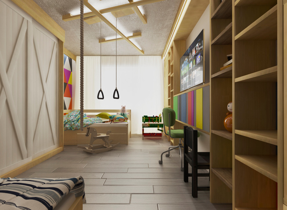 Обложка проекта: Квартира для семьи с двумя детьми с общей детской