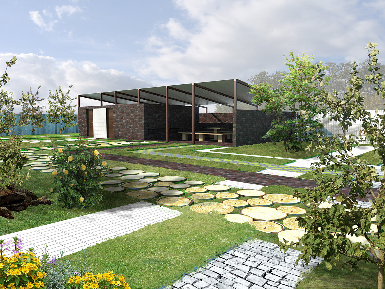 “Шотландская клетка” ландшафта для дома в “Английском стиле”