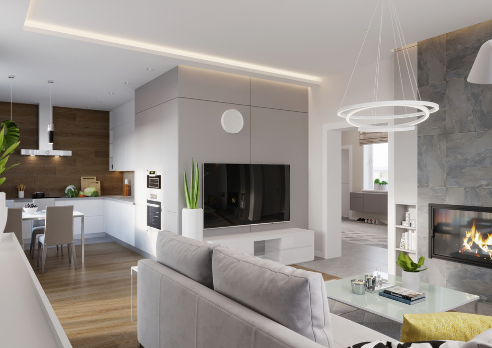 Кухня-гостиная в загородном доме