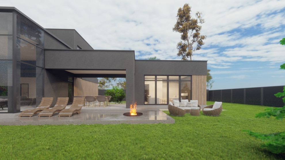 Проект дома с плоскими кровлями