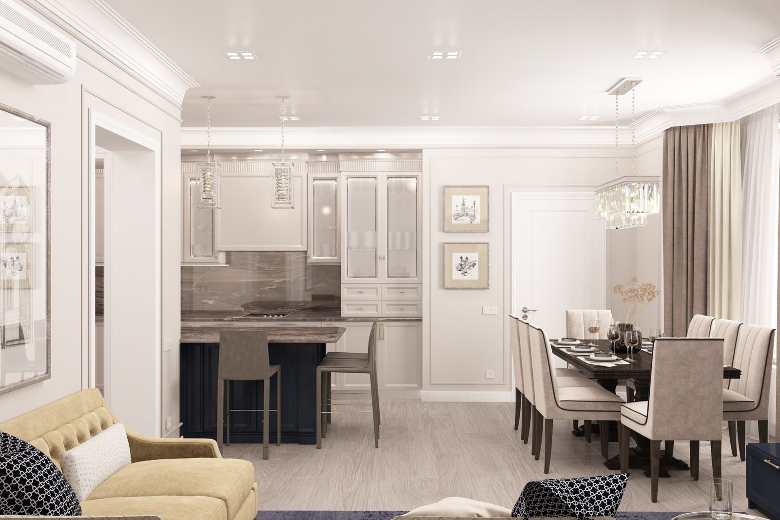 Кухня-столовая в частном доме